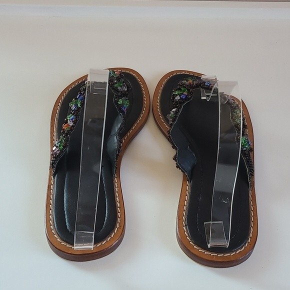 Beaded Leather Sandal Size 37/6.5 - Picture 4 of 13